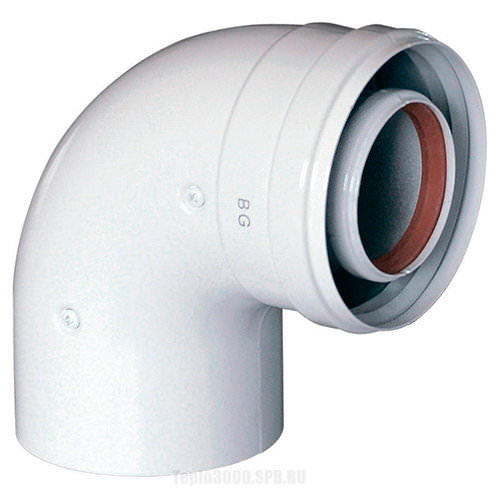 Колено коаксальный Baxi 90° DN60/100 без муфты