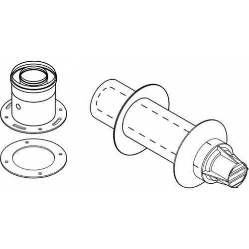 Горизонтальный дымоход Buderus DN 60/100 365 мм с подключением к котлу AZ 395