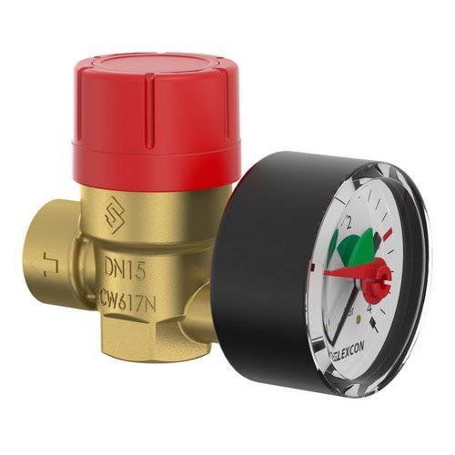 Клапан предохранительный Flamco с манометром Prescomano 1/2x3/4 - 3bar TRD