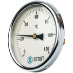 Термометр Stout биметаллический с погружной гильзой 50 мм 1/2