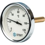Термометр Stout биметаллический с погружной гильзой 75 мм 1/2