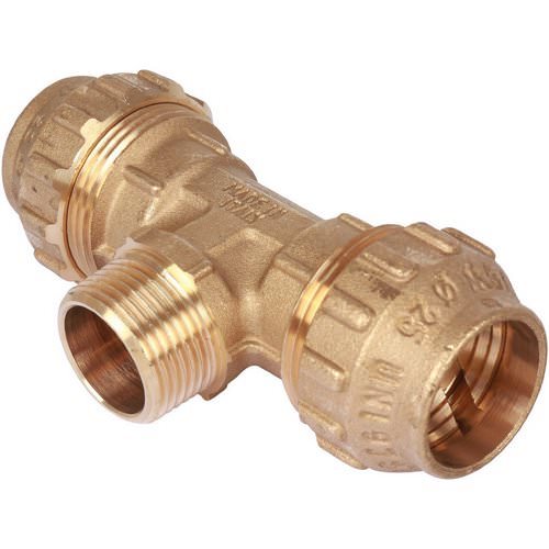 Тройник Tiemme обжим с наружной резьбой 25x3/4