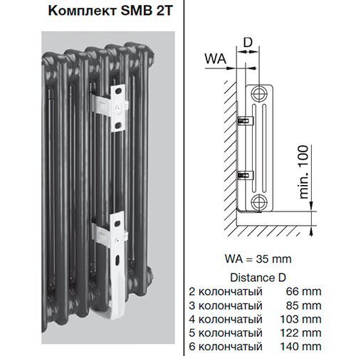 Комплект кронштейнов Zehnder SMB2T